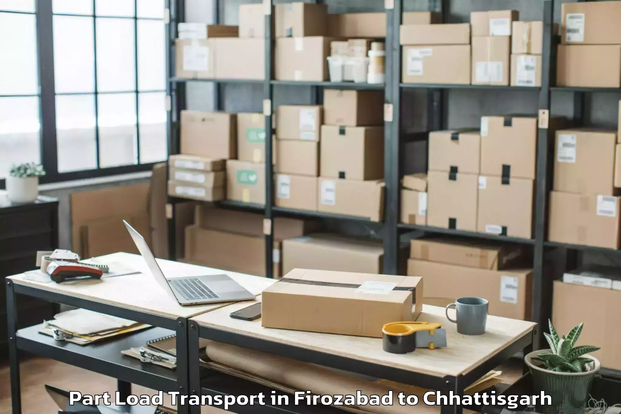 Easy Firozabad to Bijapur Chhattisgarh Part Load Transport Booking